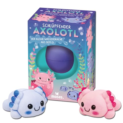 moses. Schlüpfende Axolotl, magische Axolotl Spielfigur zum Ausbrüten, spannendes Kinderspielzeug in Überraschungsfarbe, neugierige Kids, Überraschung (Rosa Oder Blau) von moses