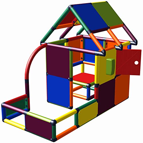 Move and stic Spielhaus Jona mit Telefon und Fenster Kletterhaus Versteck Adventure House Multicolor 6621 von move and stic