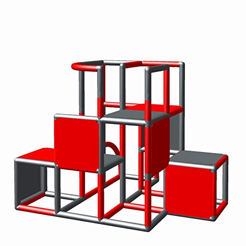 Moveandstic 875056 - Grundbaukasten Profi für Kinder ab 1 Jahr für Kinderzimmer und Garten grün apfelgrün Titan grau rot (rot titangrau) von move and stic