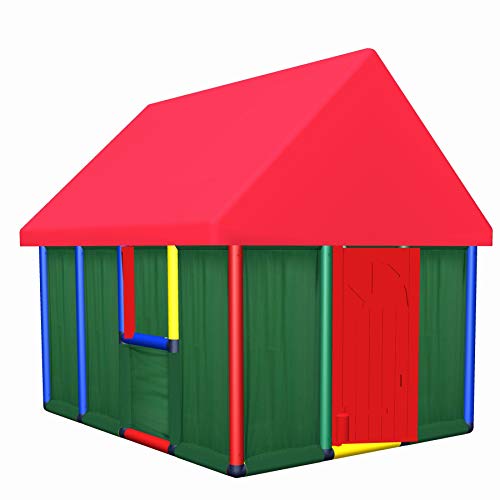 move and stic 6304 - Family Spielhaus mit Tür und 2 Fenstern stabil Indoor Outdoor Kinderzimmer Kinderspielhaus Gartenhaus Gartenspielhaus von move and stic