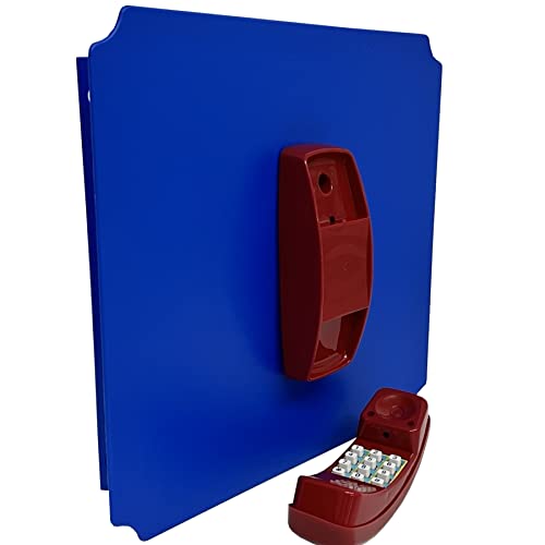 move and stic Platte 40x40 mit Spielfunktion Multifunktionsplatte Spielplatte mit Spieltelefon für Spielturm - Telefon gelb (Platte 40x40cm blau mit Telefon rot) von move and stic