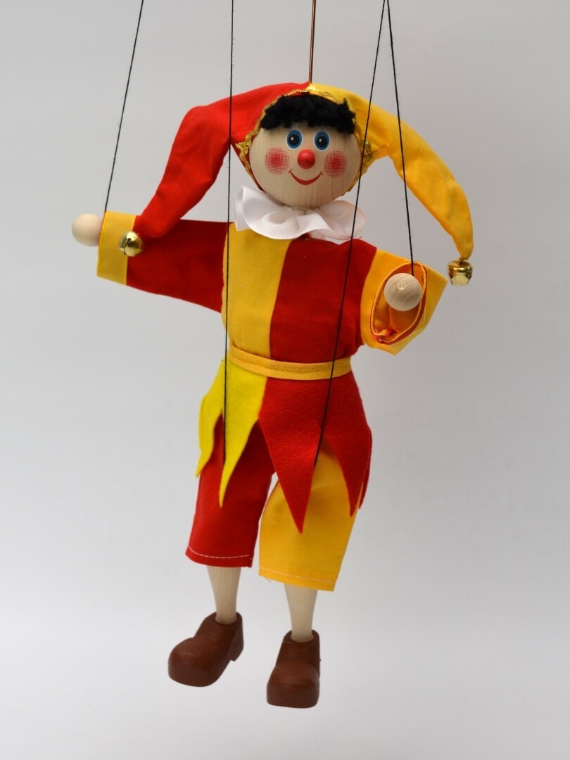 Marionette Narr 30cm gelb von munabo