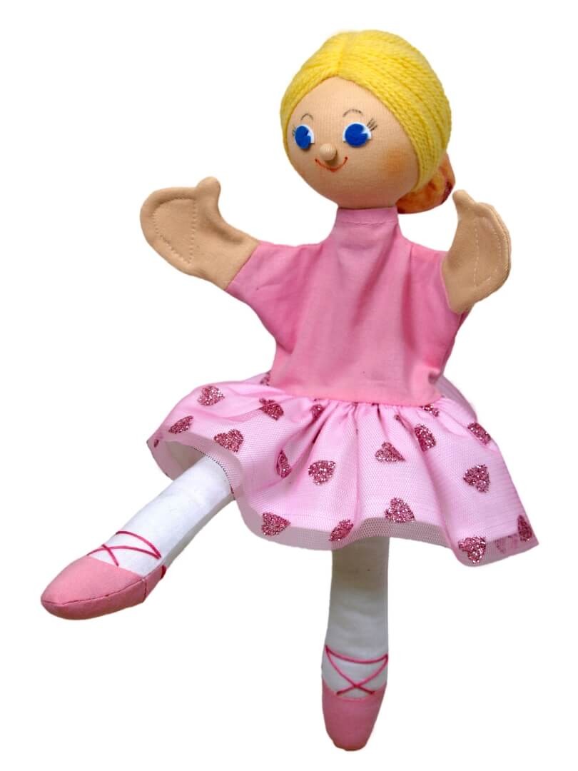 Handpuppe Ballerina Sara, 32cm, Handpuppe mit Beinen von munabo