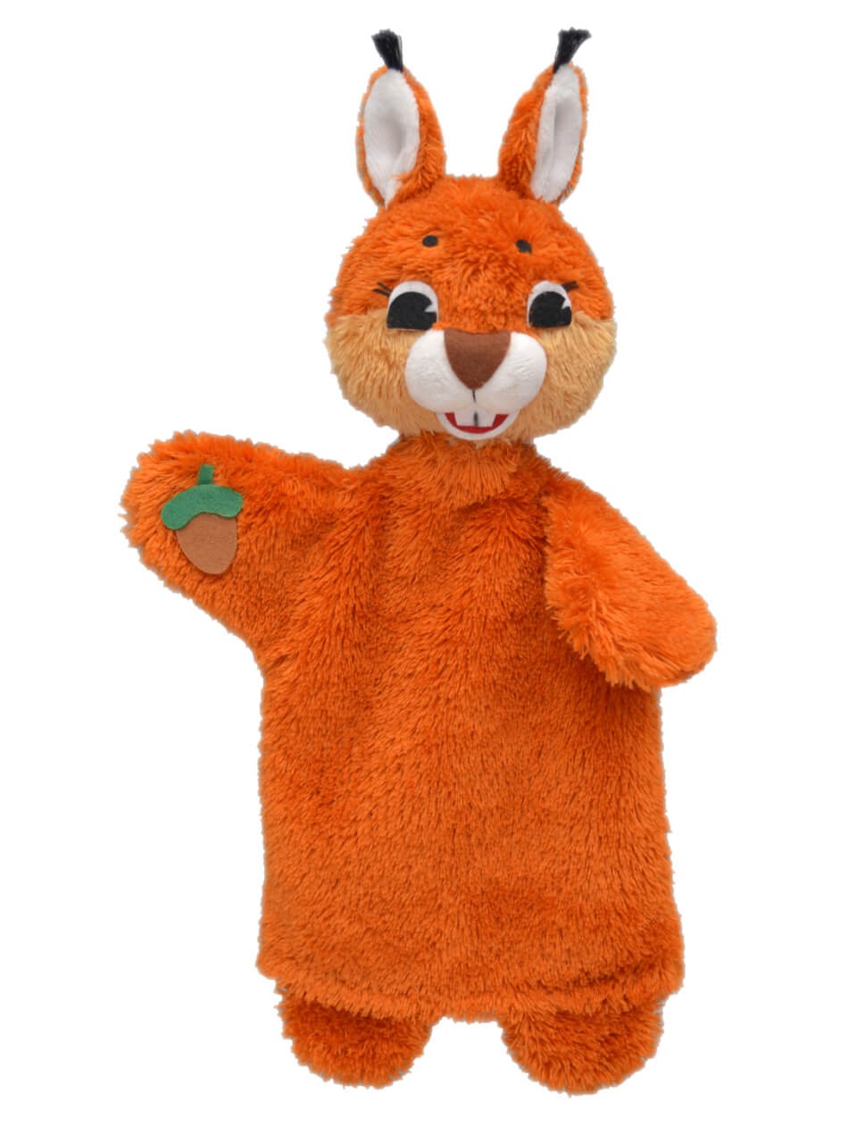 Handpuppe Eichhörnchen mit Eichel-Applikation, 32cm von munabo