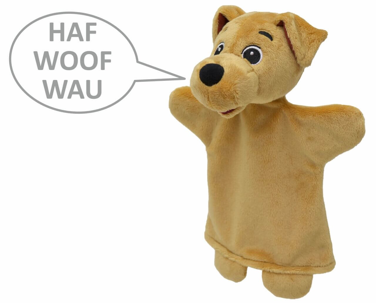 Handpuppe Hund 26 cm, mit Sound und Beinen von munabo