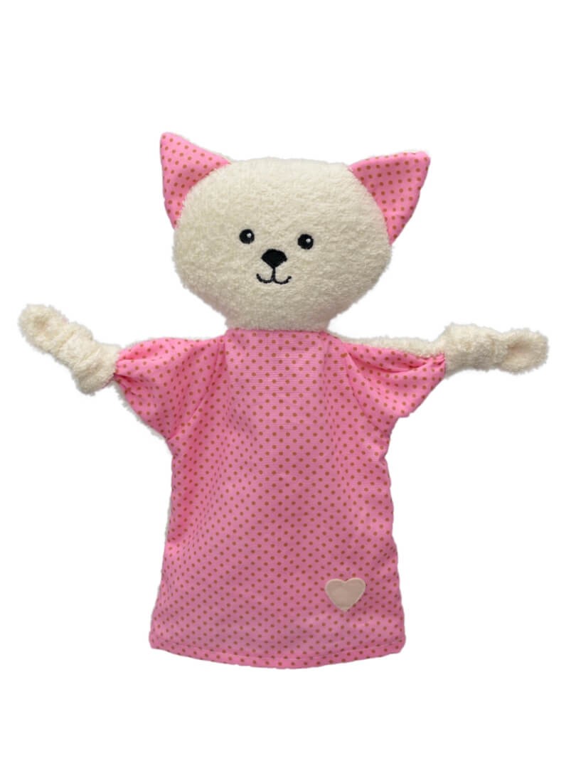 Katze 28 cm, Frotteehandpuppe von munabo