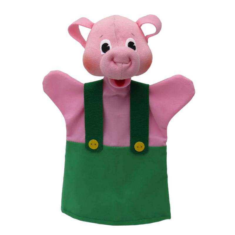 Schweinchen 26 cm grün, Handpuppe von munabo