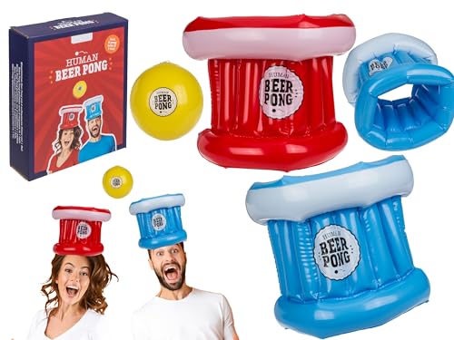 mucHome Beer Pong Spiele Gesellschaftsspiele Partyspiele Trinkspiele Beer Pong Becher Strandspiele Sommerspiele (Aufblasbare Hüte Beer Pong) von mucHome