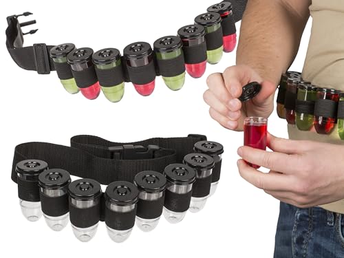 mucHome Shot Gürtel Schnaps 8 Fläschchen Trinkspiel Partyoutfit Partygadgets Junggesellenabschied Partyspiele von mucHome