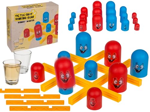 mucHome Trinkspiel Hungriges Monster Tic Tac Toe Gesellschaftsspiel Partyspiel Shots von mucHome