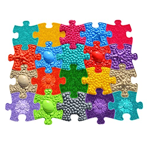 Orthopädische Sensorik Strukturmatten Mini Puzzle-Set - 20 Teile für taktile Wahrnehmung von muffik