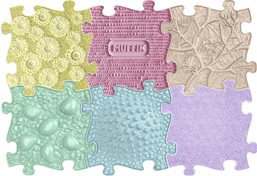 muffik Orthopädische Sensorik Strukturmatten Small-Set Pastellfarbe - 6 Teile für taktile Wahrnehmung von muffik