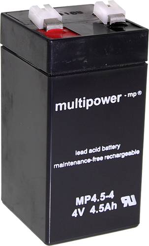 Multipower MP4,5-4 A960445 Bleiakku 4V 4.5Ah Blei-Vlies (AGM) (B x H x T) 48 x 100 x 52mm Flachsteck von MULTIPOWER