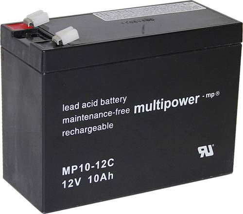 Multipower PB-12-10-6,35 MP10-12C Bleiakku 12V 10Ah Blei-Vlies (AGM) (B x H x T) 151 x 118.5 x 65mm von MULTIPOWER