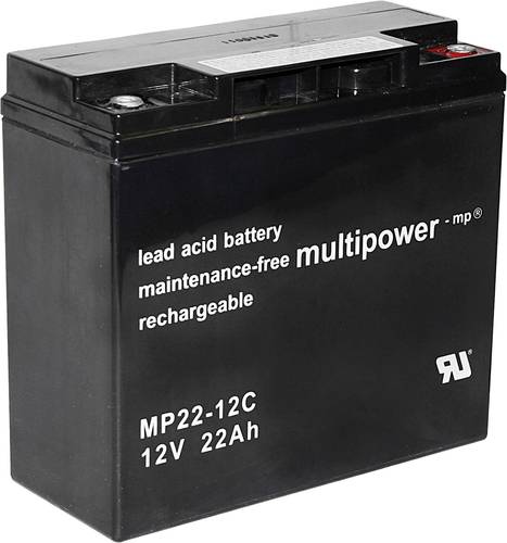 Multipower PB-12-22-M5 MP22-12C Bleiakku 12V 22Ah Blei-Vlies (AGM) (B x H x T) 181 x 167 x 76mm M6-S von MULTIPOWER