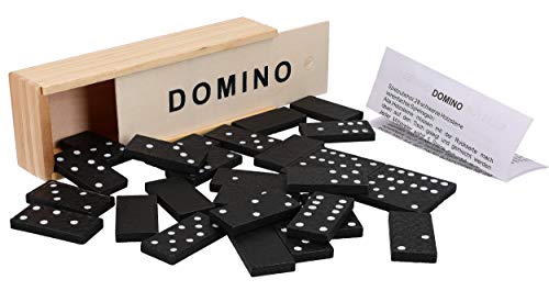 mumbi Domino Spiel Dominosteine in Holzbox Gesellschaftsspiel Familienspiel Dominospiel Reisespiel von mumbi