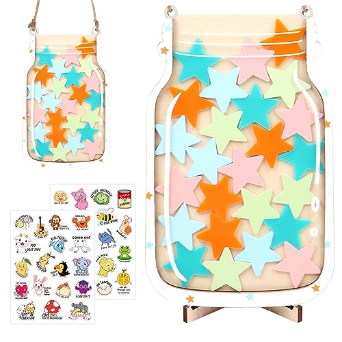 Star Reward Jars, Stern-Belohnungsglas, Anreizglas, Personalisiertes Belohnungsglas,Personalisierte Sterne Belohnungsglas für Kinder, Motivierende Belohnungsgläser für Jungen Mädchen (Sterne) von mumisuto