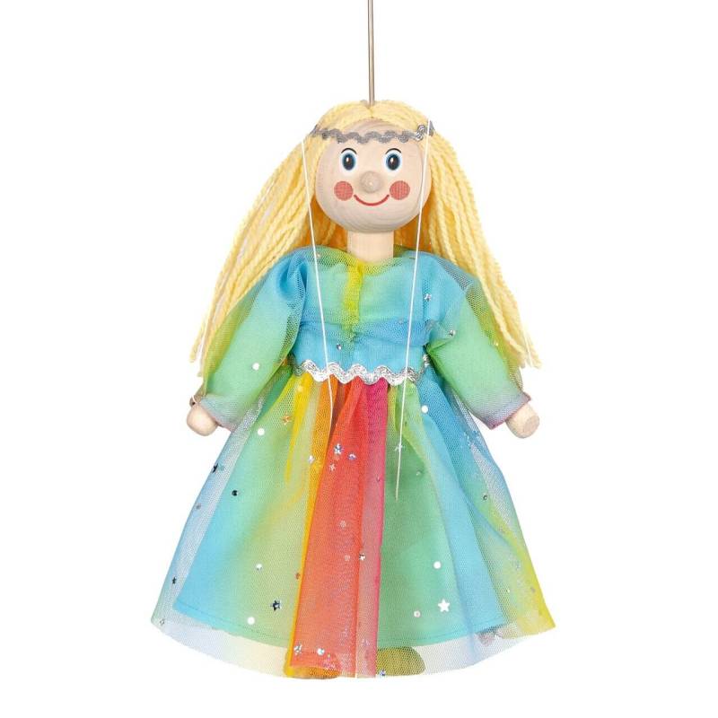 Marionette Fee-Regenbogen 20 cm, Holz-Marionette, von munabo