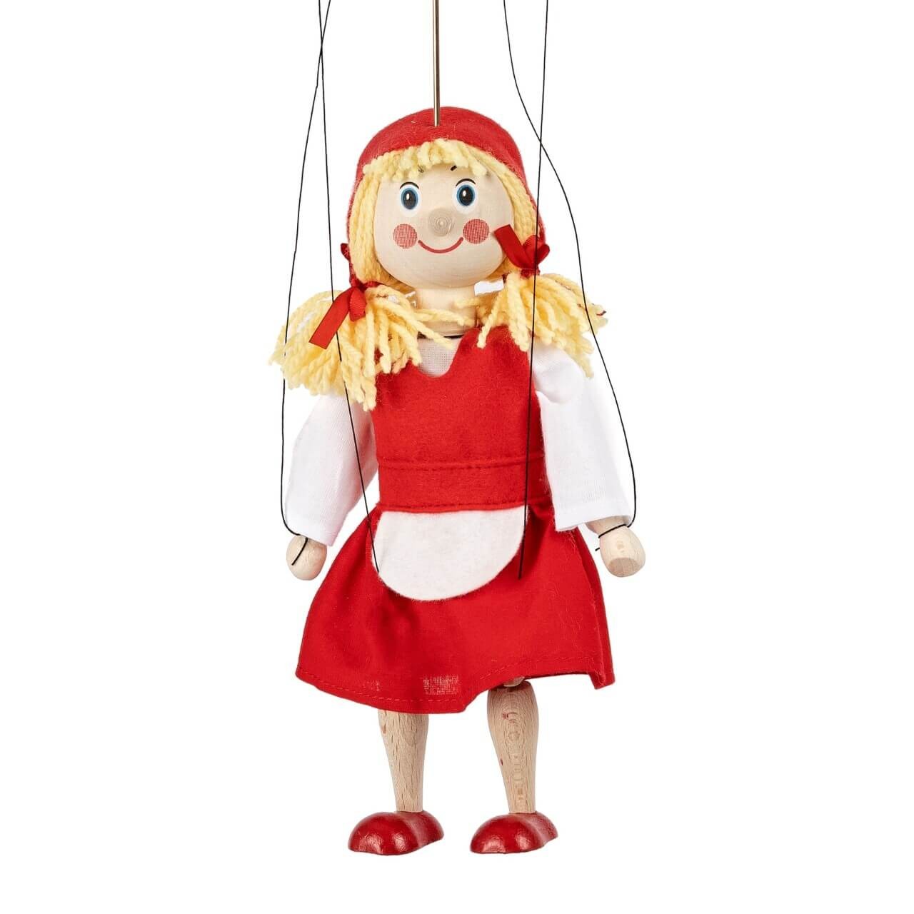 Marionette Rotkäppchen 20 cm, Holz-Marionette, Dekoartikel von munabo