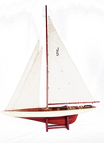 muschel-sammler-shop Segelyacht, Segelschiff, Modellschiff, Standmodell, Y-Yacht J5-70x84cm von muschel-sammler-shop