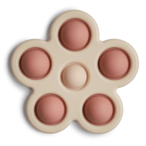 Mushie Blume Pressspielzeug für Kinder & Babys | Sensorisches Spielzeug | Konzentration & Aufmerksamkeit | Sichere & Hochwertige für Kleinkinder Kinder Jungs & Mädchen | Rose/Blush/Shifting Sand von mushie