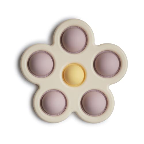 Mushie Blume Pressspielzeug für Kinder & Babys | Sensorisches Spielzeug | Konzentration & Aufmerksamkeit | Zartes Lila/Narzisse/Elfenbein von mushie