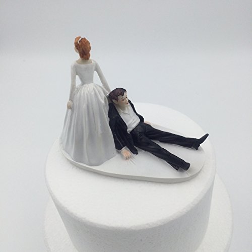 Bräutigam Braut Figur Hochzeitstorte Topper Kuchendekoration Andenken 5.9 Zoll hoch von musykrafties