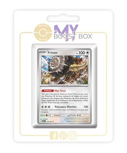 my-booster SV07-FR24-MB-119 Frison (Bisofank) 119/142 Holo oder Reverse (zufällig) -Myboost X, Écarlate et Violet 7 Couronne Stellaire, Box mit 10 französisch Pokémon-Karten von my-booster