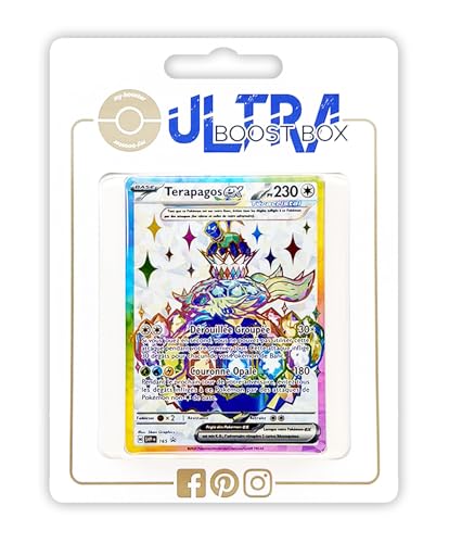 my-booster SV07-FR24-UB-SV165 Terapagos ex SV165 Terakristall Full Art-Myboost X, Écarlate et Violet 7 Couronne Stellaire, Box mit 10 französisch Pokémon-Karten von my-booster