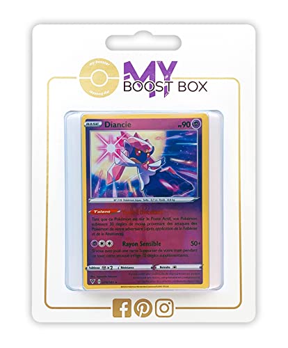 my-booster SWSH04-FR24-MB-079 Diancie 079/185 Holo oder Reverse (zufällig) -Myboost X Epée et Bouclier, 4 Voltage Éclatant, Box mit 10 französisch Pokémon-Karten von my-booster