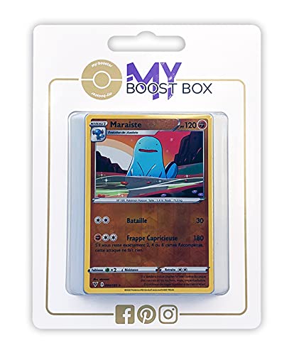 my-booster SWSH04-FR24-MB-084 Maraiste (Morlord) 084/185 Wendbare Holo-Myboost X Epée et Bouclier, 4 Voltage Éclatant, Box mit 10 französisch Pokémon-Karten von my-booster