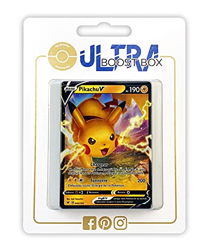 my-booster SWSH04-FR24-UB-043 Pikachu V 043/185 Ultraboost X Epée et Bouclier, 4 Voltage Éclatant, Box mit 10 französisch Pokémon-Karten von my-booster