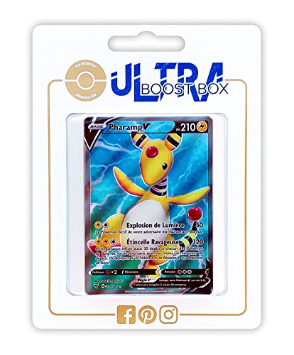 my-booster SWSH04-FR24-UB-171 Pharamp V (Ampharos V) 171/185 Full Art-Ultraboost X Epée et Bouclier, 4 Voltage Éclatant, Box mit 10 französisch Pokémon-Karten von my-booster