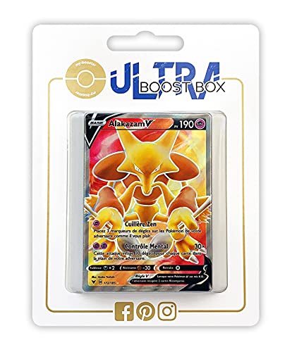 my-booster SWSH04-FR24-UB-172 Alakazam V (Simsala V) 172/185 Full Art-Ultraboost X Epée et Bouclier, 4 Voltage Éclatant, Box mit 10 französisch Pokémon-Karten von my-booster