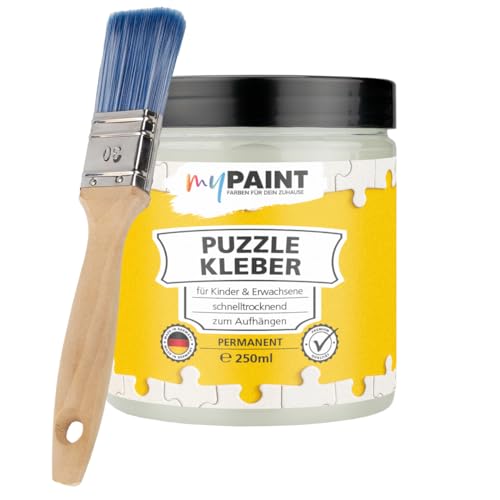 myPAINT® Puzzlekleber (250ml XL Puzzle Glue) hochtransparenter Puzzle Conserver - Kinder und Erwachsenen Puzzle kleben - Puzzlekleber Set - Puzzle fixieren - Made in Germany von myPAINT FARBEN FÜR DEIN ZUHAUSE