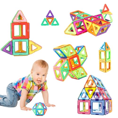 mysoler Magnetische Bausteine 40 Teile Magnet Spielzeug Kinder DIY Magnetspielzeug Magnet Spielzeug Lernspielzeug Geburtstag Vorschule Kinder Kleinkind Jungen Mädchen ab 3 Jahren von mysoler