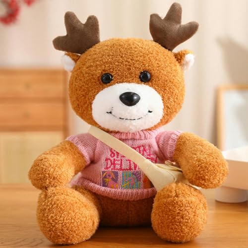 mzDxLy Kreative Weihnachten Hirsch Puppe Weihnachtsdekoration Geschenk Elch Puppe Anhänger Plüschtier Kinder Geburtstagsgeschenk 30CM 13 von mzDxLy