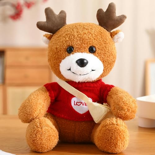 mzDxLy Kreative Weihnachten Hirsch Puppe Weihnachtsdekoration Geschenk Elch Puppe Anhänger Plüschtier Kinder Geburtstagsgeschenk 30CM 4 von mzDxLy