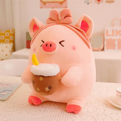 mzDxLy Neue süße Milch Tee Schwein Puppe Plüsch Spielzeug Kinder Schwein Puppe Kissen Geschenk Ragdoll Geburtstagsgeschenk 40cm 2 von mzDxLy