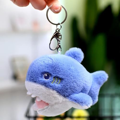 mzDxLy Niedlicher Blauer Hai Delfin Robbe Killerwal Schlüsselanhänger Anhänger Puppe Plüschtier Kinder Geschenk Cartoon Mini Meerestier Geburtstagsgeschenk 12cm 1 von mzDxLy