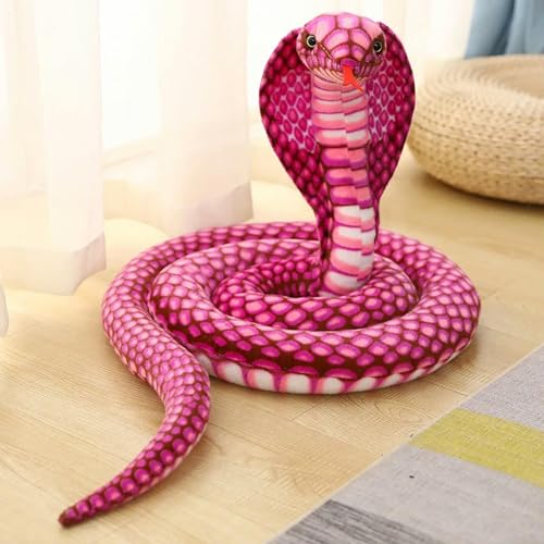 mzDxLy Schlange Kobra lebensechtes Python Stofftier Stofftier dekoriertes Geburtstagsgeschenk für Kinder 170cm 3 von mzDxLy