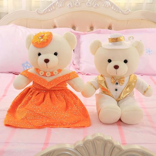 mzDxLy Süßes Hochzeitskleid: Teddybär, Plüschtier, Puppe, Hochzeitspuppe, Hochzeitsgeschenk, Kind, Geburtstagsgeschenk, 100cm 1 von mzDxLy