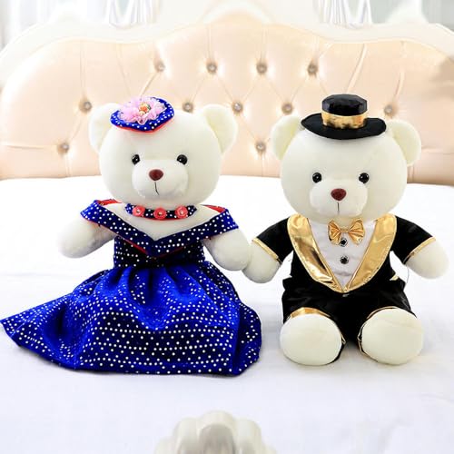 mzDxLy Süßes Hochzeitskleid: Teddybär, Plüschtier, Puppe, Hochzeitspuppe, Hochzeitsgeschenk, Kind, Geburtstagsgeschenk, 100cm 6 von mzDxLy