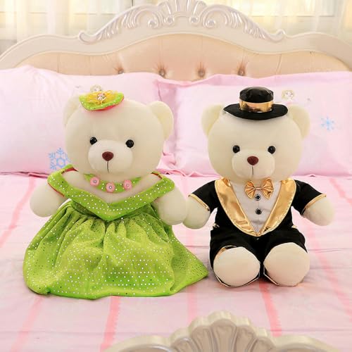 mzDxLy Süßes Hochzeitskleid: Teddybär, Plüschtier, Puppe, Hochzeitspuppe, Hochzeitsgeschenk, Kind, Geburtstagsgeschenk, 100cm 7 von mzDxLy