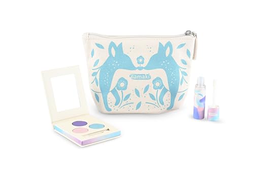 Bio-Make-up-Tasche für Kinder – Winter-Lidschatten-Palette & Gloss Pink Glitter – Namaki von namaki