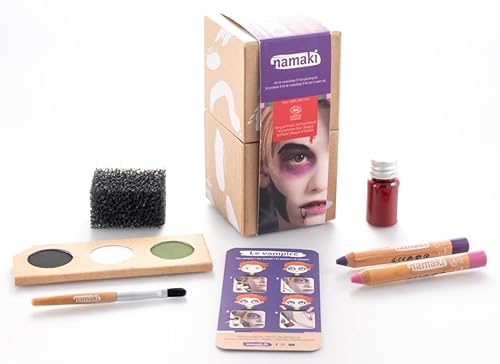 Namaki | Cosmos Organic | Geschenkbox Horror Worlds mit Kinderschminke | Mit 3 Schminkfarben Blau, Weiß, Gold | Inklusive Zubehör von namaki