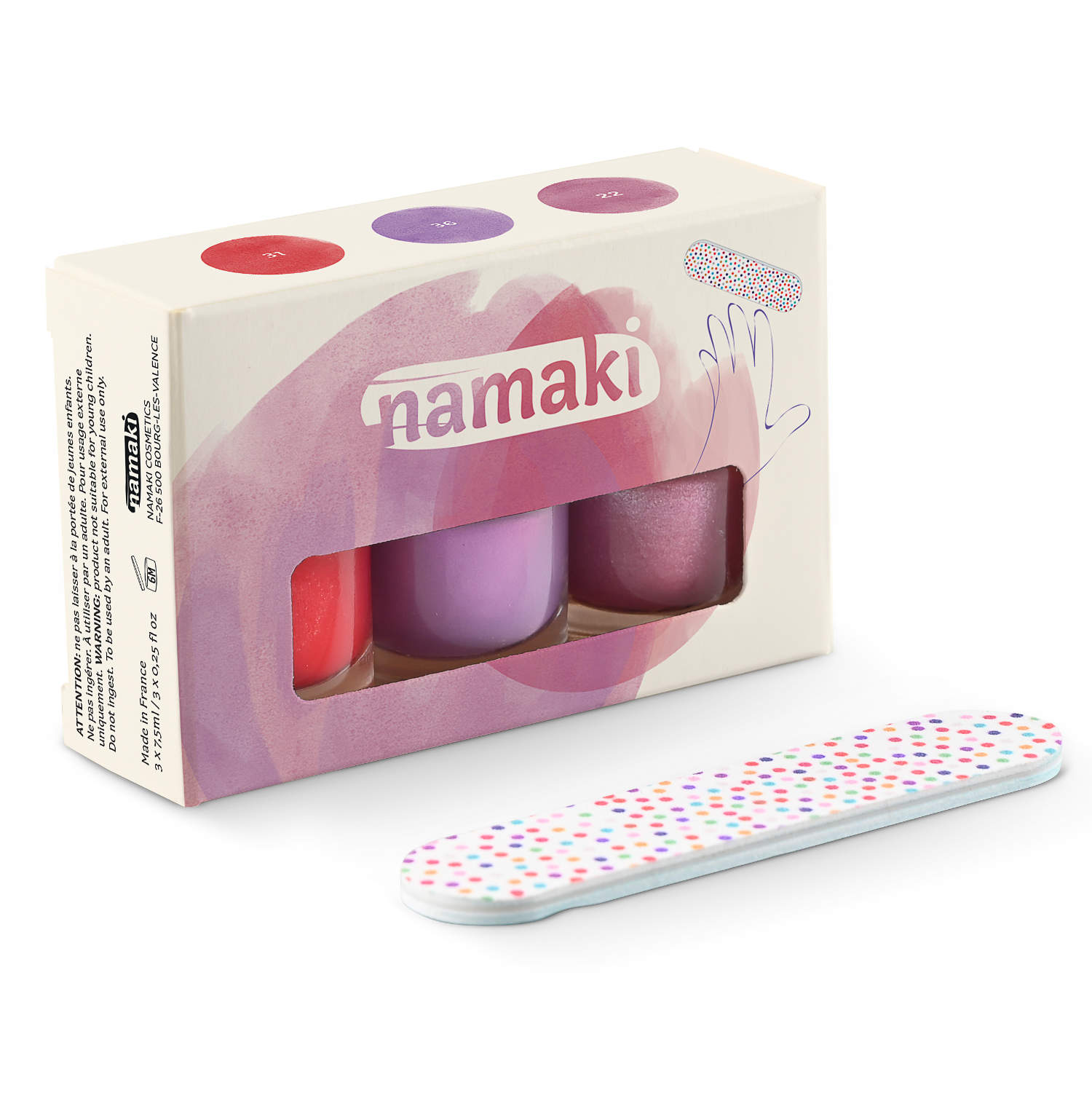 namaki - Nagellack Set Rot/Lila/Altrosa abziehbar von namaki