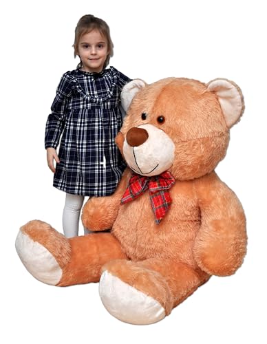 nana shop Teddybär, XXL Kuschelbär, 140 cm groß Plüschbär, Stofftier Plüschtier, Kuscheltier, Karamellbär, Teddybär zum Valentinstag von nana shop