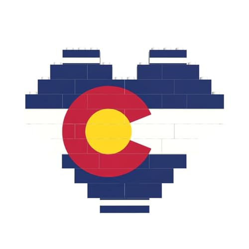 Colorado State Flag Print Heart Shaped Building Brick Block Puzzle, personalisiertes individuelles Geschenk für Männer und Frauen von nanger