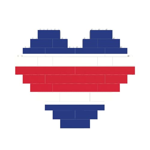 Flagge von Costa Rica, herzförmiges Baustein-Puzzle, personalisiertes Geschenk für Männer und Frauen von nanger